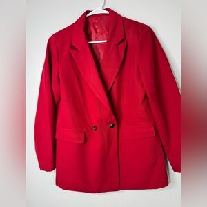 Classic Red Women's Double Breasted Blazer Size Medium